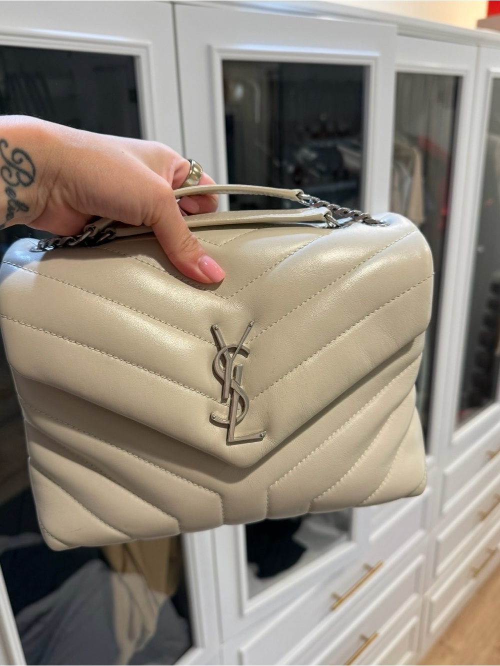Saint Laurent Lou Lou purse. Off white